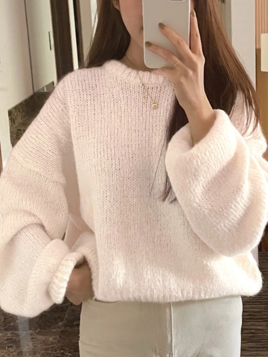 DAZY Drop Shoulder Ribbed Knit Sweater