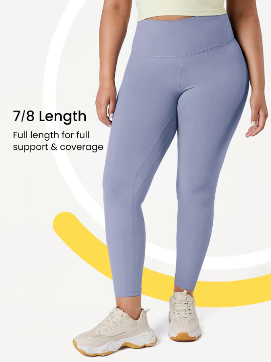 GLOWMODE 24" FeatherFit Gym Leggings Buttery Soft High Stretch Y-shaped Seam Tummy Control Yoga Leggings With Hidden Front Pocket