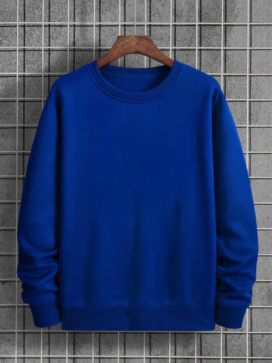 Men Solid Thermal Lined Sweatshirt