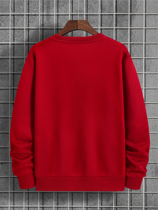 Men Solid Thermal Lined Sweatshirt