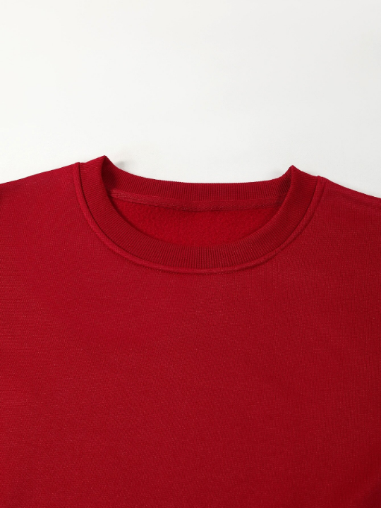 Men Solid Thermal Lined Sweatshirt