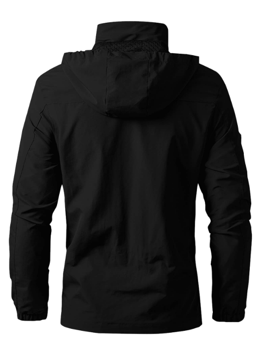 Men Zip Up Hooded Coat