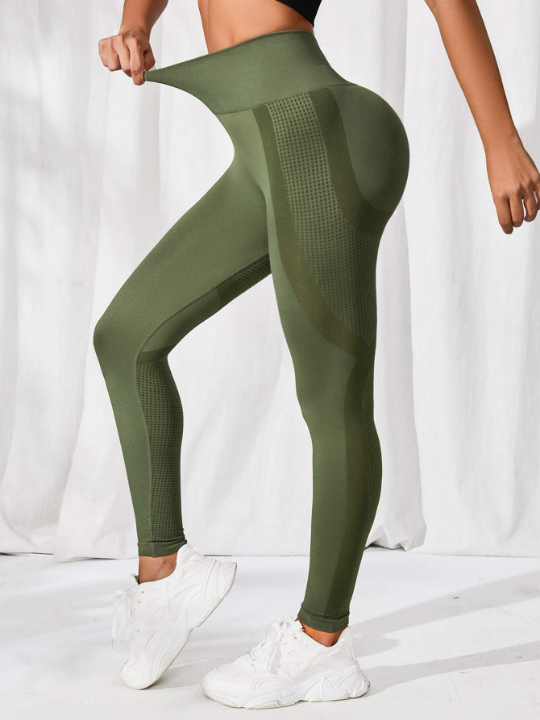 Yoga Basic Seamless Wide Waistband Sports Leggings