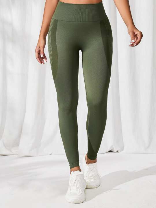 Yoga Basic Seamless Wide Waistband Sports Leggings