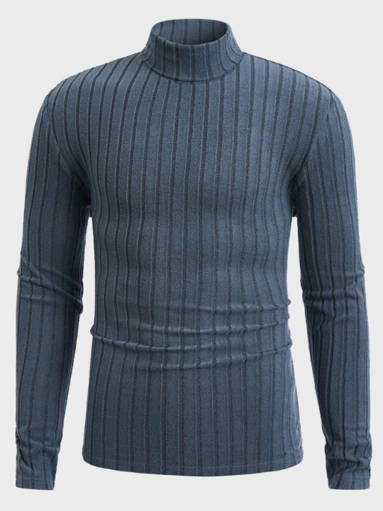 Manfinity Homme Men Ribbed High Neck Solid Tee