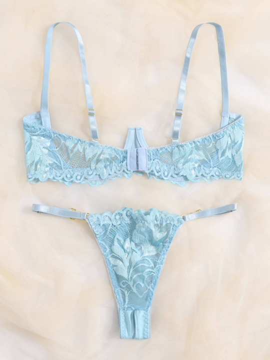 Floral Lace Underwire Lingerie Set