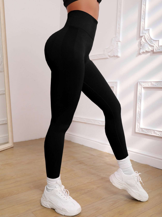 Sport Seamluxe Yoga Leggings Seamless High Stretch Tummy Control Wide Waistband Sports Tights