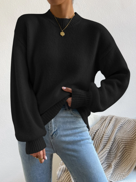 LUNE Solid Drop Shoulder Sweater