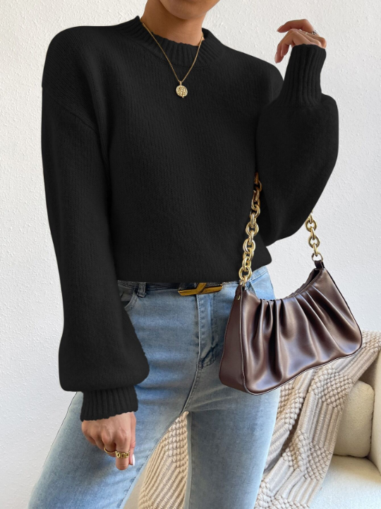 LUNE Solid Drop Shoulder Sweater