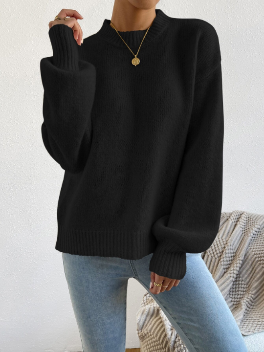 LUNE Solid Drop Shoulder Sweater