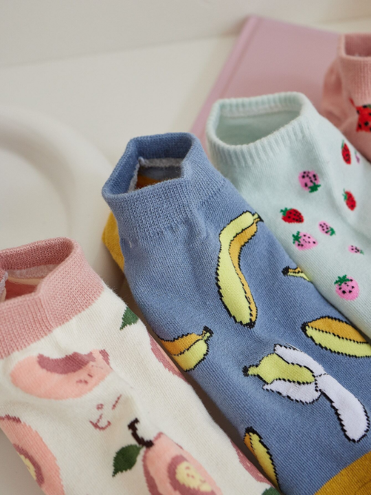 8pairs Fruit Pattern Ankle Socks