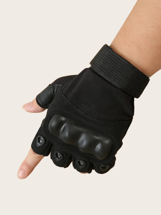 Men Solid Fingerless Gloves