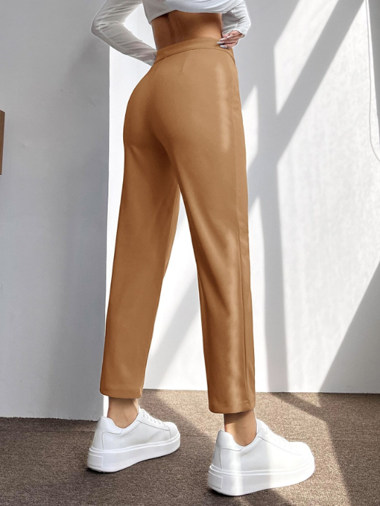 PETITE High Waist Press Crease Tapered Spring Pants