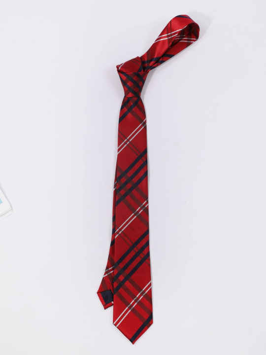 1pc Men Plaid Pattern Tie Classic Tie Versatile For All Occasions