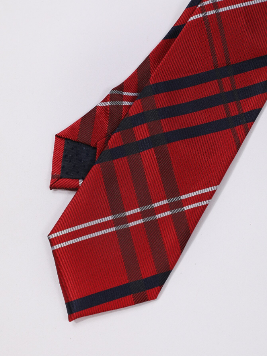 1pc Men Plaid Pattern Tie Classic Tie Versatile For All Occasions