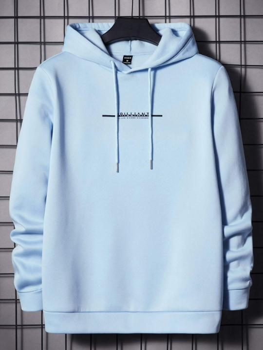 Manfinity Hypemode Men Letter Graphic Drawstring Hoodie