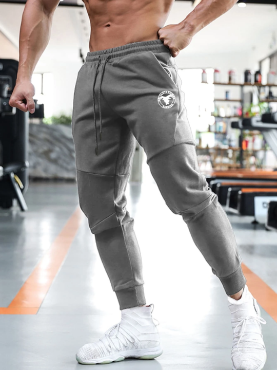 Sport PWRUP Men Letter Graphic Drawstring Waist Sports Pants