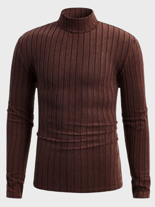 Manfinity Homme Men Ribbed High Neck Solid Tee