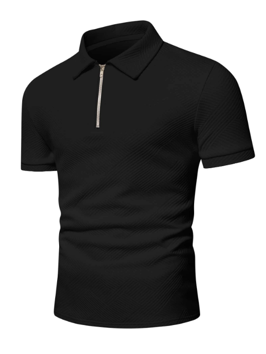 Manfinity Homme Men Quarter Zipper Polo Shirt