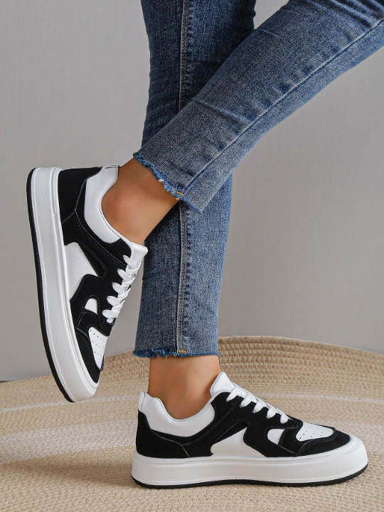 Two Tone Lace-up Front Skate Shoes