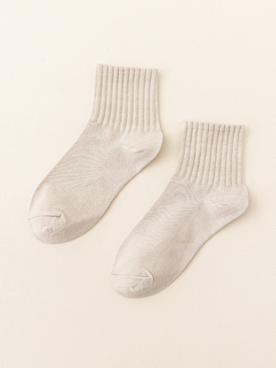 6pairs Solid Crew Socks