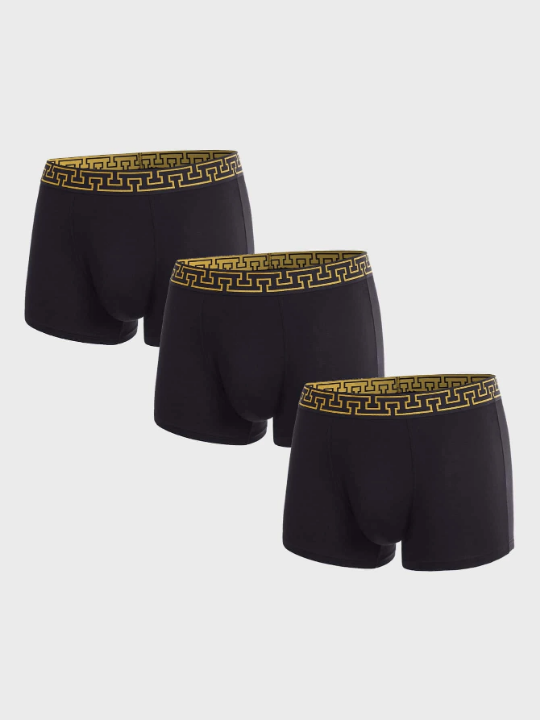 Men 3pcs Tape Waistband Boxer Brief