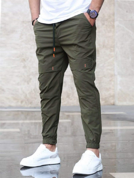 Manfinity Homme Men Slant Pocket Drawstring Waist Pants