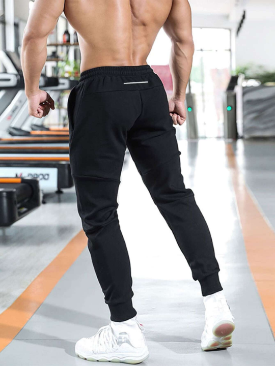 Sport PWRUP Men Letter Graphic Drawstring Waist Sports Pants