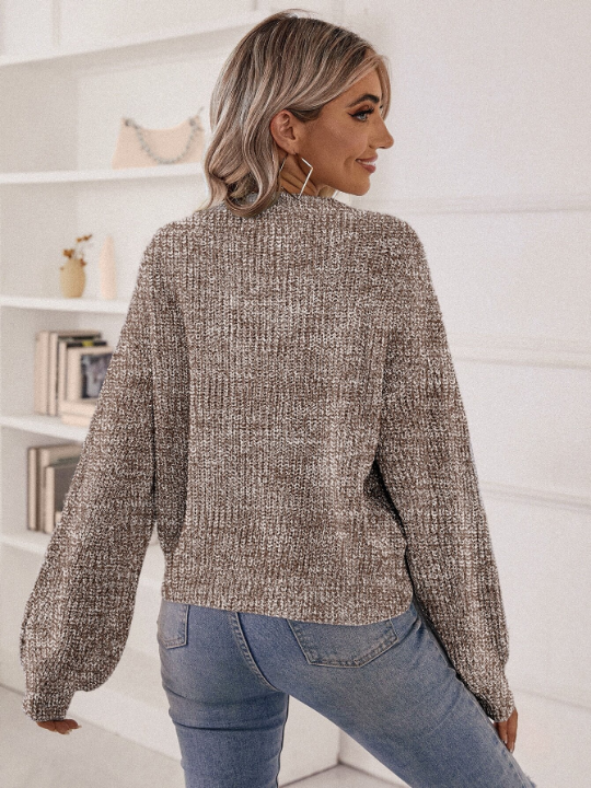 LUNE V Neck Drop Shoulder Sweater