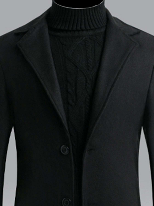 Manfinity Mode Men Lapel Neck Overcoat Without Sweater