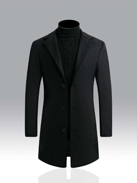 Manfinity Mode Men Lapel Neck Overcoat Without Sweater