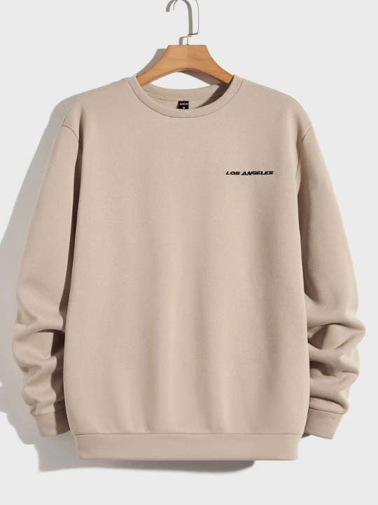 Manfinity Unisex Men Letter Graphic Thermal Loose Sweatshirt