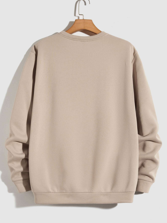 Manfinity Unisex Men Letter Graphic Thermal Loose Sweatshirt