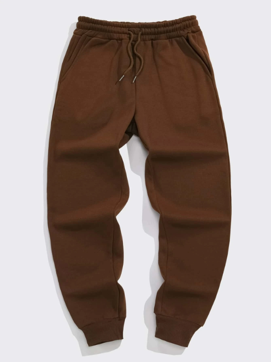 Men Drawstring Waist Slant Pocket Sweatpants