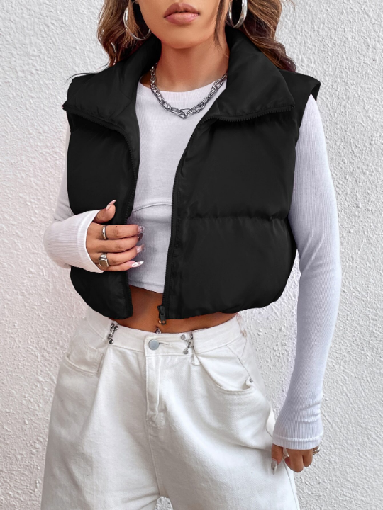 EZwear Zipper Front Vest Puffer Coat