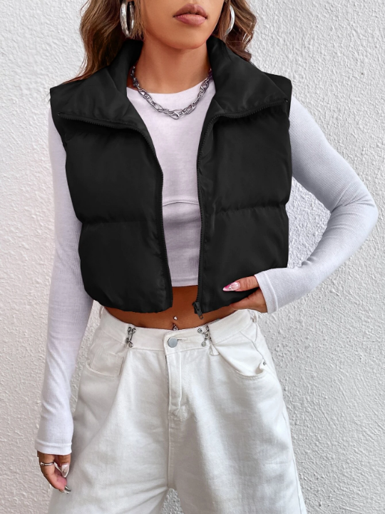 EZwear Zipper Front Vest Puffer Coat