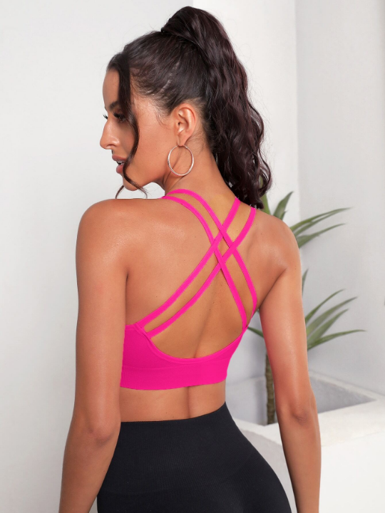 Yoga Basic Seamless Crisscross Back Sports Bra