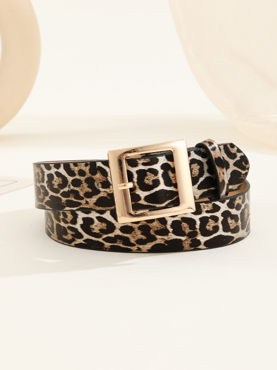 Leopard Print Belt With Hole Punch