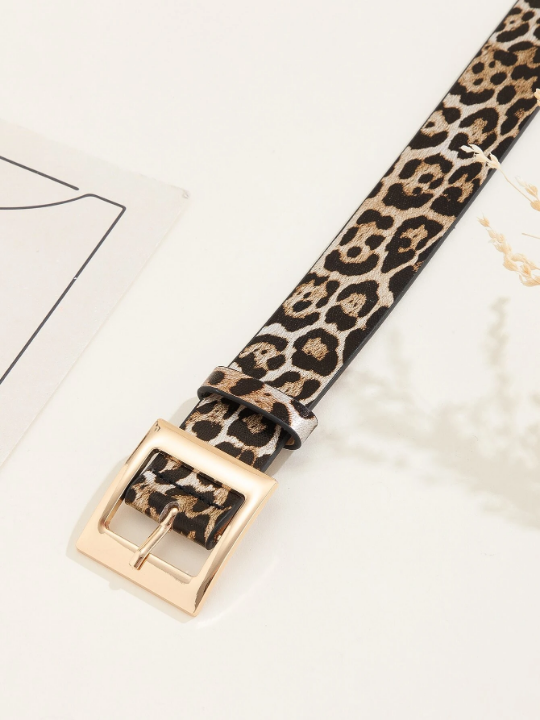 Leopard Print Belt With Hole Punch