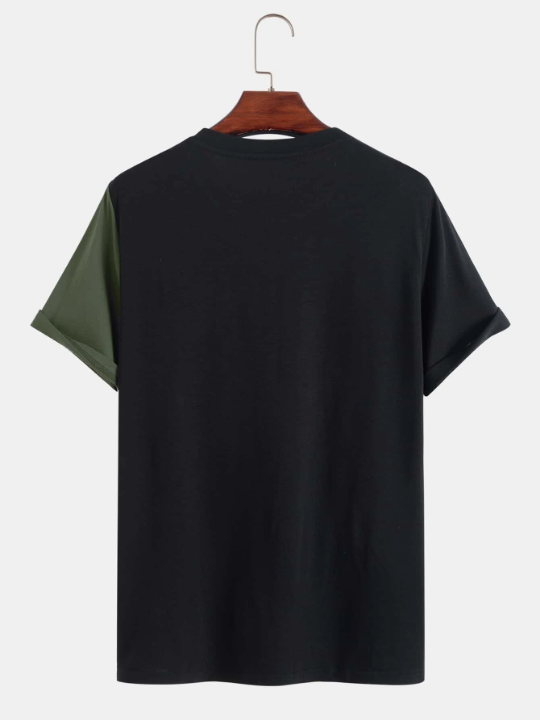 Manfinity Homme Men Letter Graphic Colorblock Tee