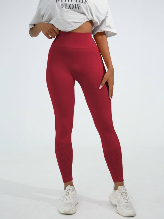 Yoga Basic Solid Tummy Control Sports Leggings