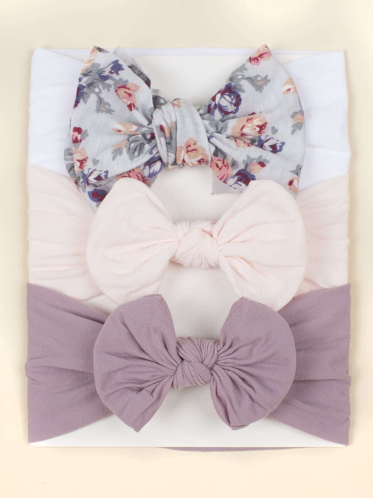 3pcs Baby Bow Decor Hair Band