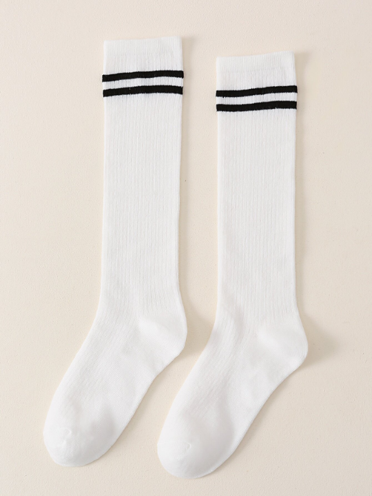 Striped Pattern Over The Calf Socks