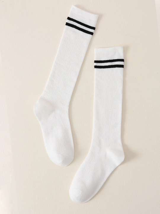 Striped Pattern Over The Calf Socks