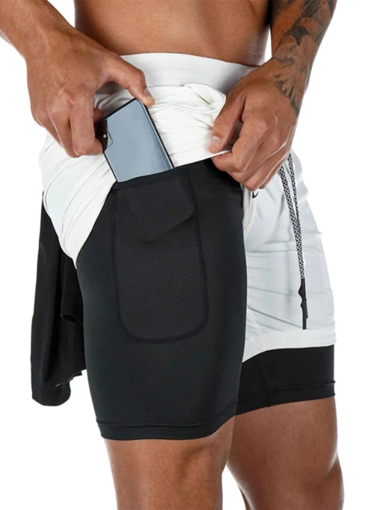 Sport Corelite Men 2 In 1 Phone Pocket Sports Shorts With Towel Loop