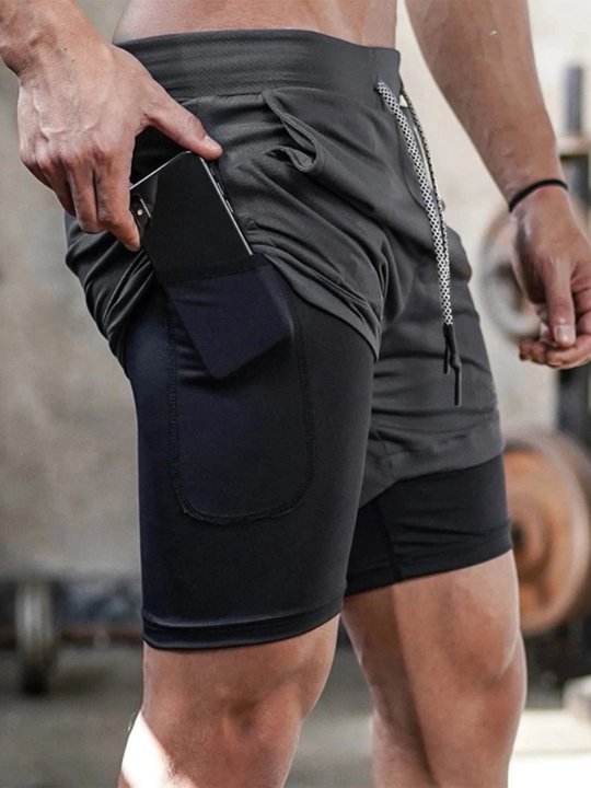 Sport Corelite Men 2 In 1 Phone Pocket Sports Shorts With Towel Loop