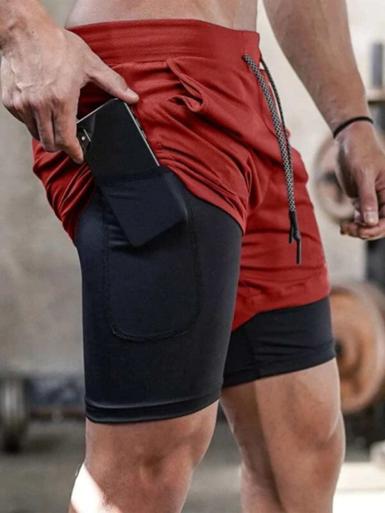 Sport Corelite Men 2 In 1 Sports Shorts With Phone Pocket & Towel Loop