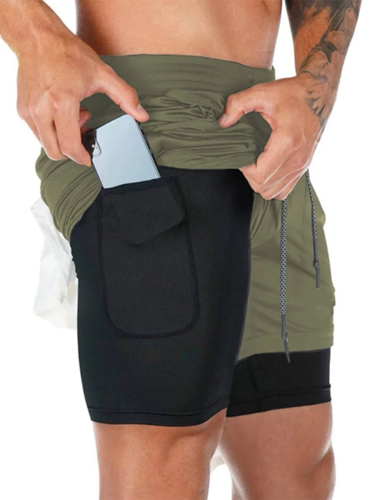 Sport Corelite Men 2 In 1 Phone Pocket Sports Shorts With Towel Loop