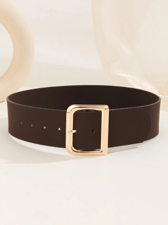 1pc Women's Simple & Versatile Fashion Belt With Stylish Buckle & Pu Detailing For Daily Wear With Dresses And Coats