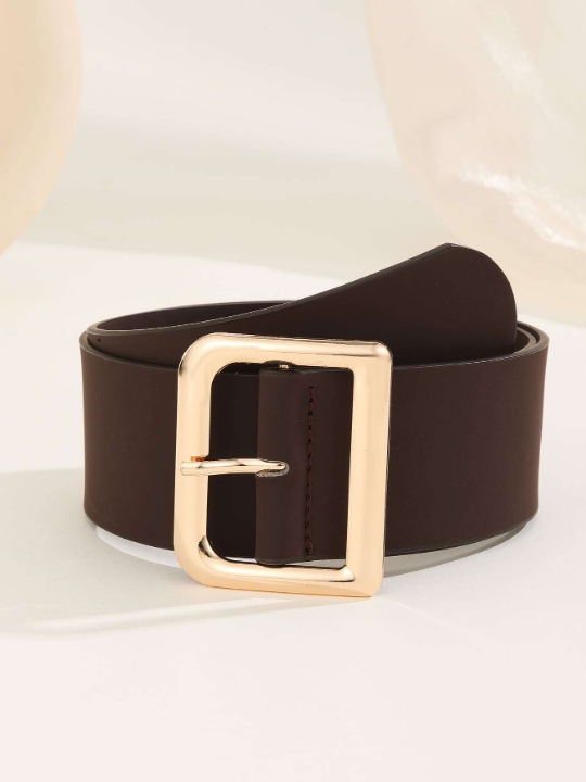 1pc Women's Simple & Versatile Fashion Belt With Stylish Buckle & Pu Detailing For Daily Wear With Dresses And Coats